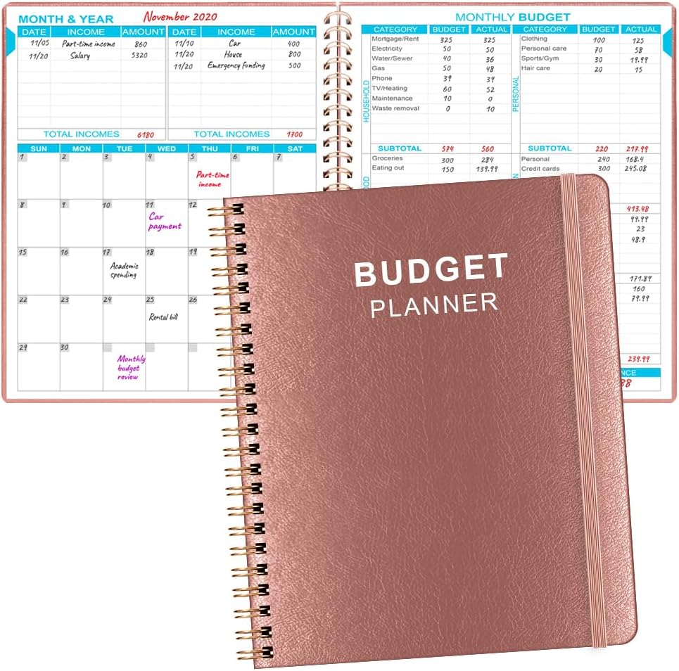 Budget Planner & Monthly Bill Organizer With Pockets. Expense Tracker Notebook, Budgeting Journal and Financial Planner Budget Book to Control Your Money. Large Size (8