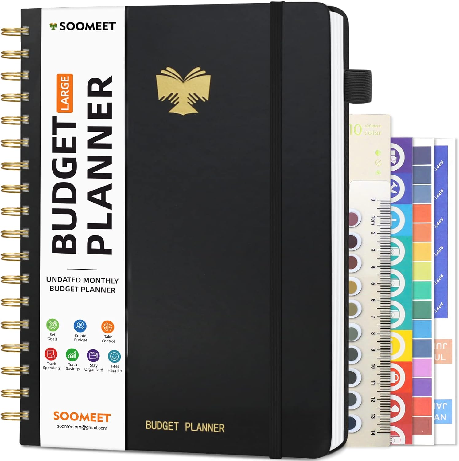 Budget Planner - Monthly Bill Organizer with Pockets. Undated Financial Organizer with Expense Tracker Notebook, Budgeting Journal and Budget Book to Control Your Money. Large Size - 7