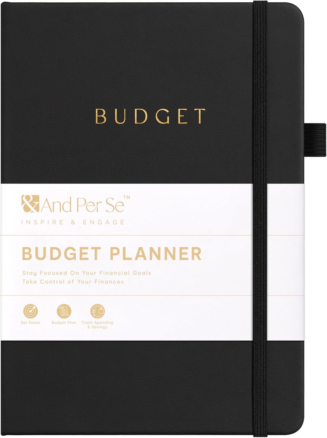 And Per Se Budget Planner, Monthly Budget Book with Expense Tracker Notebook, Undated Financial Planner & Bill Organizer - A5 Size, Hardcover (Black)